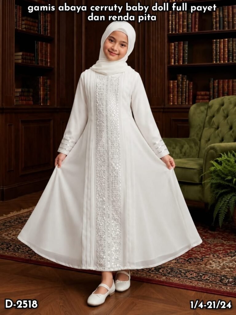 D-2518 GAMIS ABAYA CERUTY BABYDOLL FULL PAYET