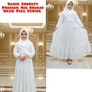 KODE BARANG G-1817 GAMIS CERUTY  MIX BRUKAT FULL FURING