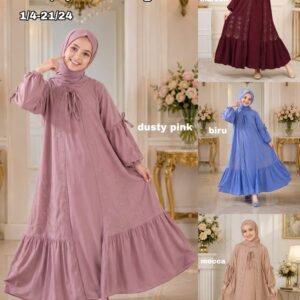 G-2352 GAMIS ABAYA BABYDOLL MIX PAYET FULL FURING