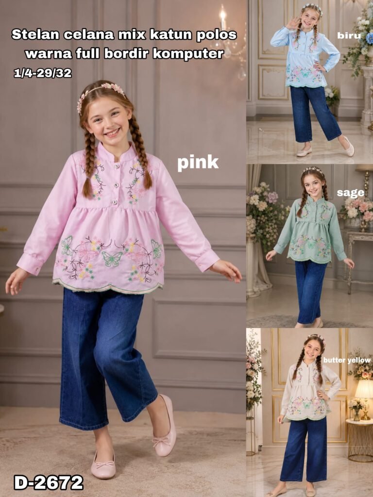STELAN CELANA MIX COTTON POLOS WARNA FULL BORDIR