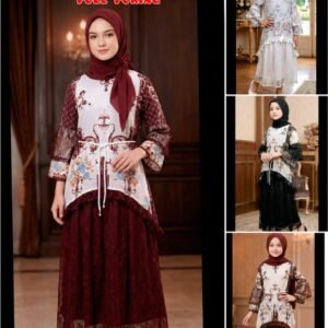 KODE BARANG G-2455 GAMIS BINOR MIX BRUKAT FULL FURING