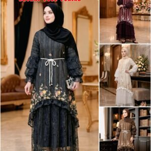 KODE BARANG R-1944 GAMIS BINOR MIX BRUKAT FULL FURING