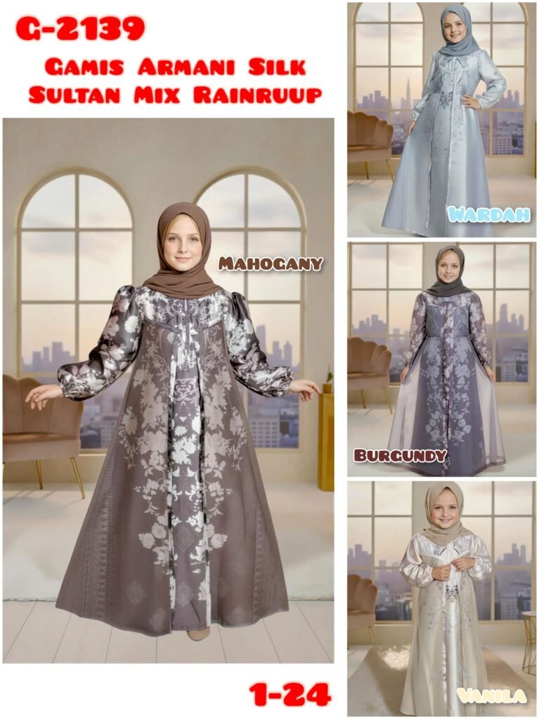 KODE BARANG G-2139 GAMIS ARMANI SILK SULTAN MIX RAINDROPS